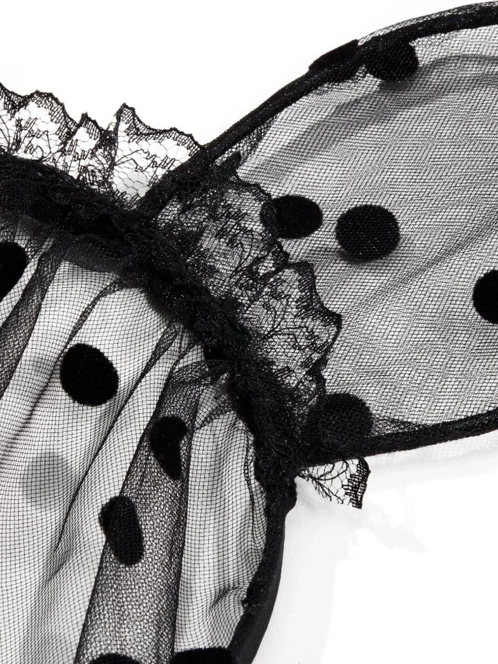 New Victoria's Secret Bunny Ear Veil Headband Black Lace Satin Ruffle detail